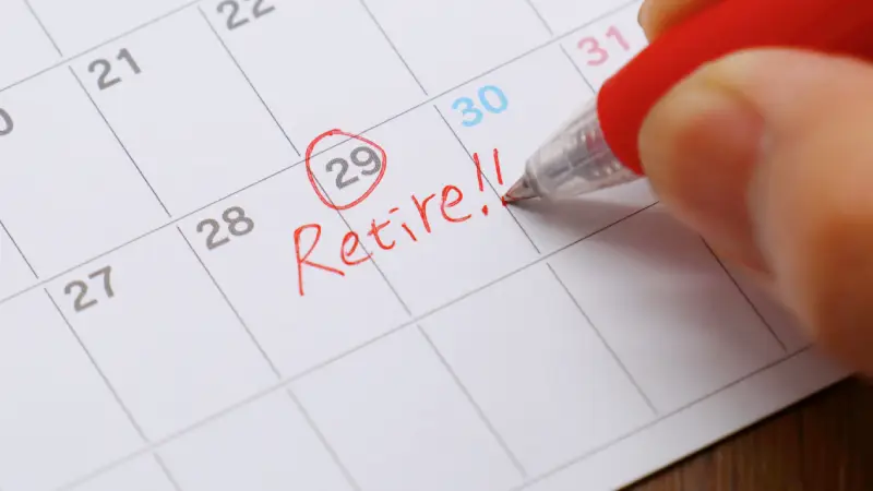 Retirement day writen on a calender